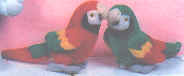 Soft toys, parrots
