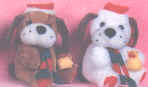 Soft toys,christmas dogs